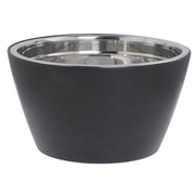 Serving Bowl Black Melamine with Stainless Steel Bowl Insert - 12"Dia x 6 1/2"D by HUBERT – Melamine, Black, Model 85000+53590
