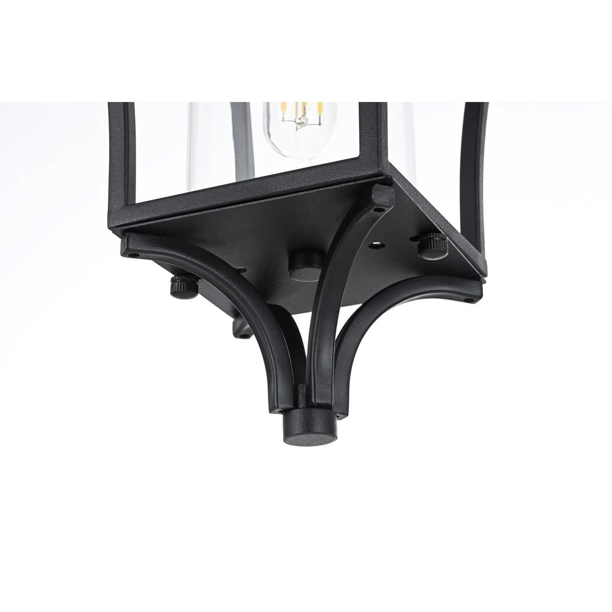 Belgrade One Light Outdoor Pendant Black by Lighting Design – Iron, Black, Model OD311H15BK