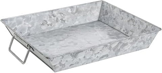 HUBERT Galvanized Metal Serving Pan - 10"L x 12"W x 2"H