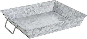 HUBERT Galvanized Metal Serving Pan - 10"L x 12"W x 2"H