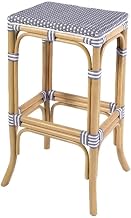 Laguna 30.5 in. Seat Height Rattan Bar Stool - Gray and White
