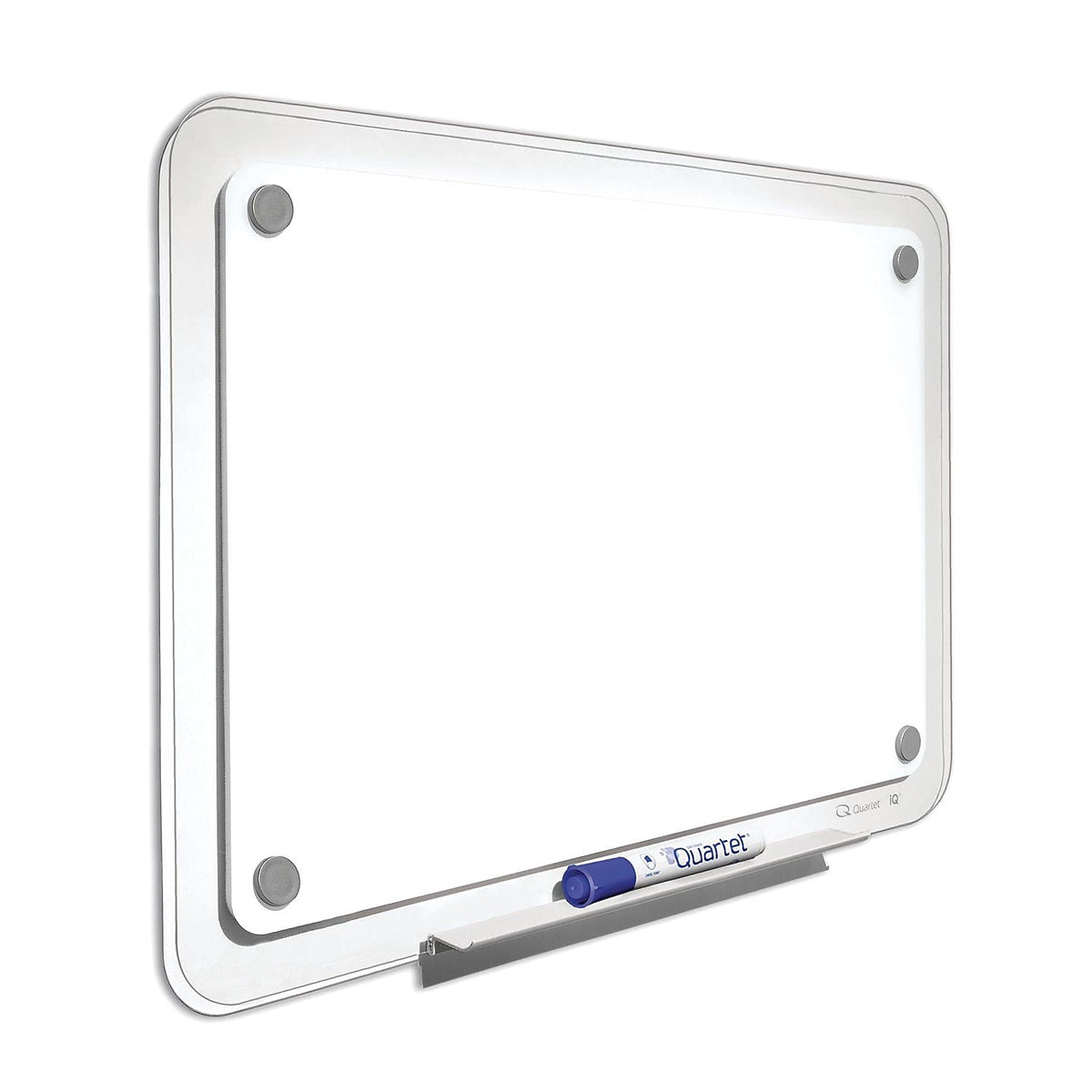 iQTotal Erase Marker Board by Quartet – 9"W x 1"H, Porcelain, Melamine, or Glass, White, Model TM1107