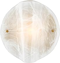 Troy Lighting Dale Wall Sconce | Patina Brass Finish | Remolino Bianco Etched Glass Shade | Sculptural Artistic Accent Lighting | 9.5" W x 9.5" H | B2410-PBR