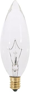 (25 Pack) Satco S3282 Torpedo Incandescent Light Bulb, 25 Watt, Clear