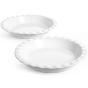 Le Tauci Ceramic Pie Dish, 9 Inch 36 Ounce, Set of 2, White