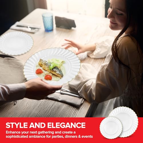Stock Your Home Ivory & Gold / 100 / 100 Count Plates