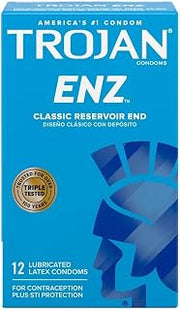 TROJAN Enz Condoms Lubricants, 12 Ea(3 Pack)