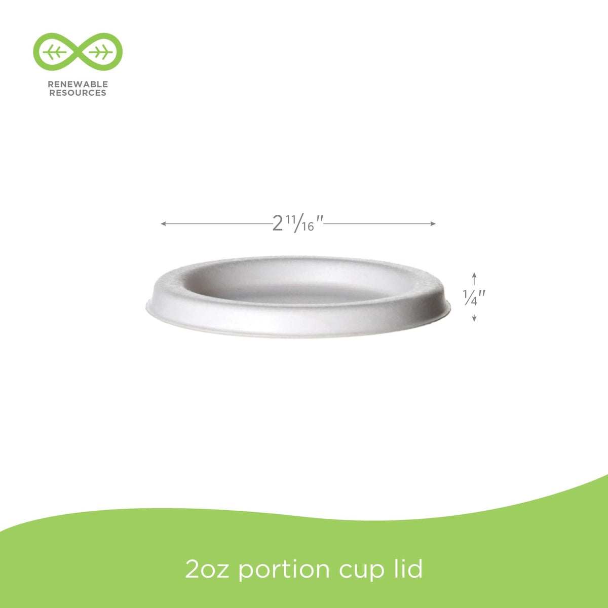 Compostable 2oz Molded Fiber Portion/Sample Cup Lids by ECO PRODUCTS – 2oz, 0.0 ounces, Molded Fiber, White, Pack of 2500