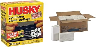 Husky HK42WC020B 42-Gallon Polyethylene Resin Contractor Clean-Up Bags & Georgia-Pacific Blue Select Multifold Premium 2-Ply Paper Towels by GP PRO