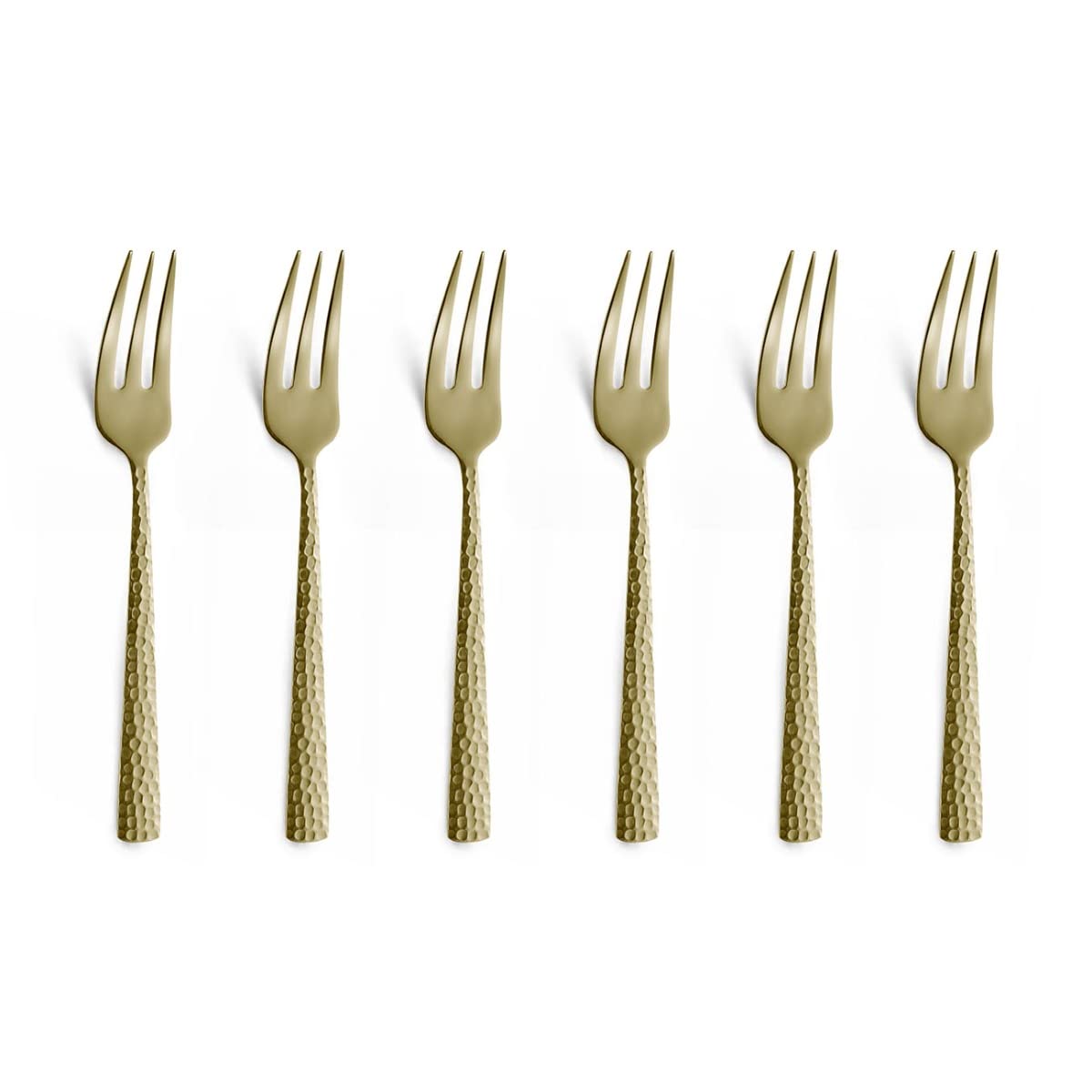 Felicity Matte Champagne Cake Set by Amefa – Kuchengabel Set 6-teilig, champagner, Stainless Steel 18/0, Champagne Mat, Model 3319ZVTR06AN6