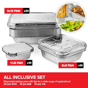 Stock Your Home Assorted 40 Pack w/ Lids / Red / With Lids Disposable Cookware