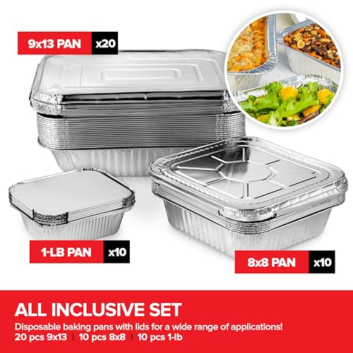 Stock Your Home Assorted 40 Pack w/ Lids / Red / With Lids Disposable Cookware