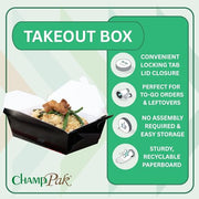 SOUTHERN CHAMPION TRAY Black / 7-3/4" x 5-1/2" x 2-1/2" / 1 Bakery Take Out Containers