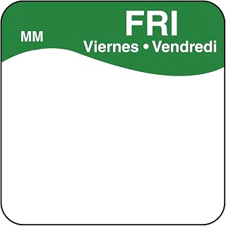 DayMark Safety Systems DayMark Day of the Week Removable Label, Friday, 1" x 1", Green (Roll of 1000)