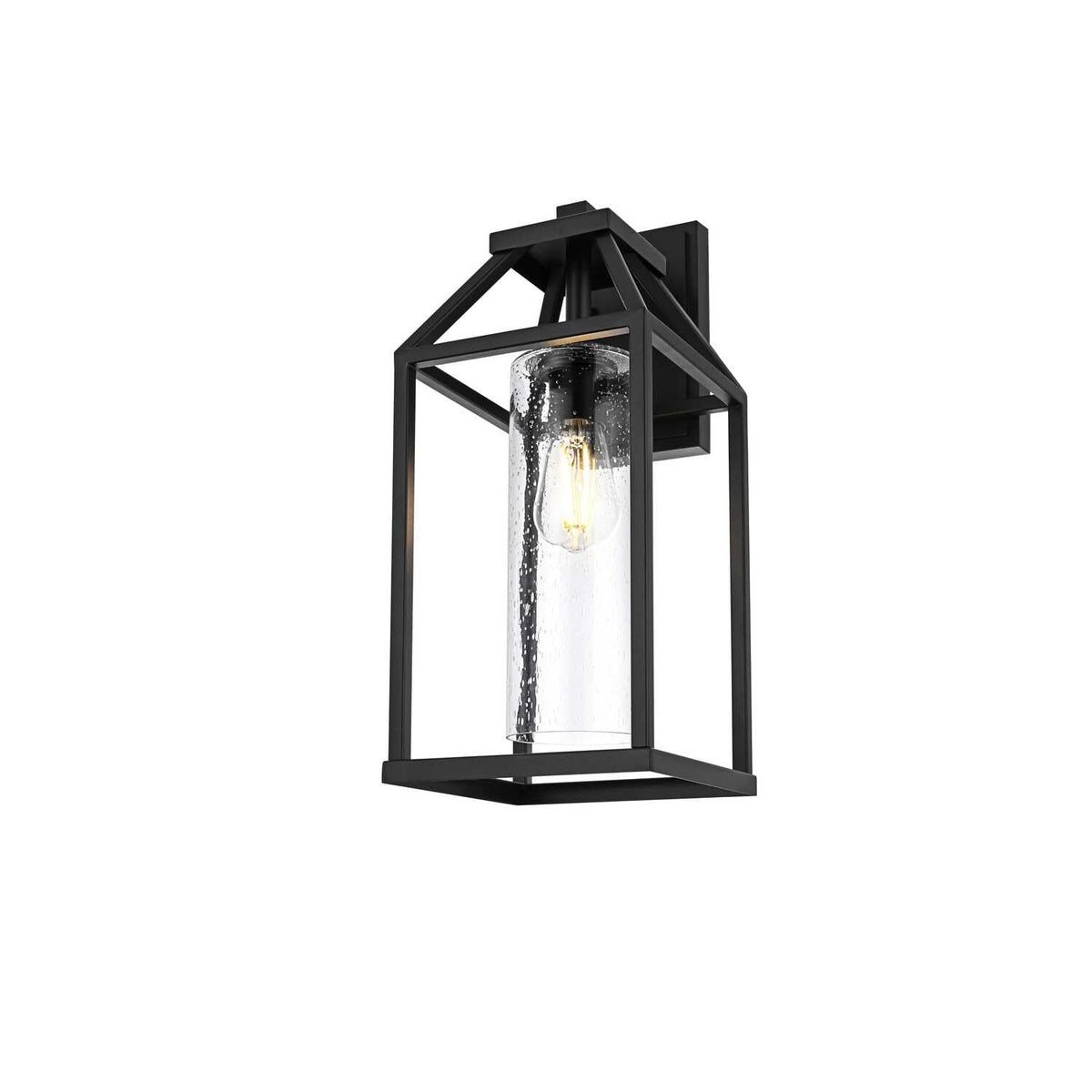 Zora One Light Outdoor Wall Sconce Black by Lighting Design – Iron, Black, Model OD606W19BK