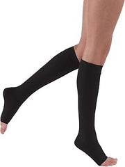 JOBST Relief 20-30 mmHg Compression Stockings, Knee High, Open Toe | Compression Socks for Women/ Men for Tired, Aching or Swollen Legs, Minor Varicosities | Black, X-Large Full Calf