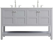 Elegant Kitchen and Bath 54" Double Bathroom Vanity in Grey