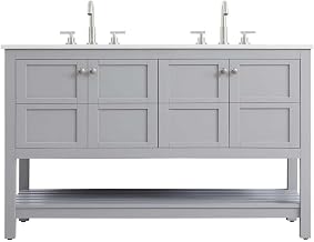 Elegant Kitchen and Bath 54" Double Bathroom Vanity in Grey
