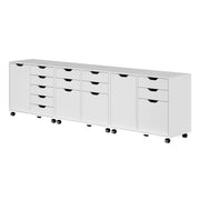 Winsome White / 4 Doors, 12 Drawers, File Drawer / Transitional Storage Cabinets