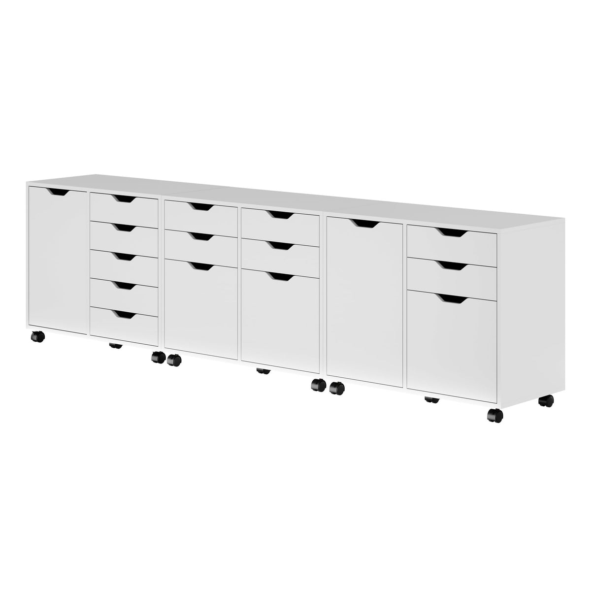 Winsome White / 4 Doors, 12 Drawers, File Drawer / Transitional Storage Cabinets
