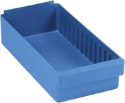 QUANTUM STORAGE SYSTEMS QED606BL Solid Part Organizer Super Tuff Euro Blue Bins 18" L x 9" W x 5" H 24 Pack