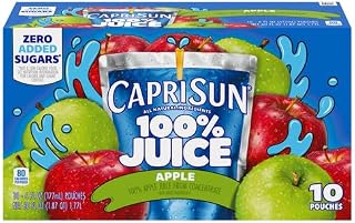 Capri Sun 100% Juice from Concentrate, 10 Pouches Apple Juice, 6 fl oz