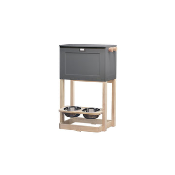 Pet Feeder Station by zoovilla – Wood, Gray, Model PTF0103922510