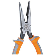 Pliers, Made in USA, Electrician's Insulated Long Nose Side-Cutting Pliers, 1000V Rated, Induction Hardened Knives, 8-Inch by KLEIN TOOLS – Long Nose Cutters, Model 2038RINS