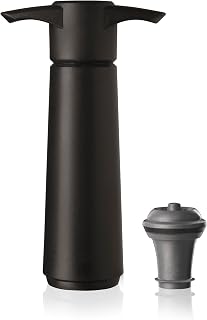 Vacu Vin Original Wine Pump - 1 Vacuum Wine Stopper - Wine Saver - Black | Wine bottle stopper, wine vacuum pump and stopper, airtight seal, reusable stopper, up to 10 days freshness, no batteries