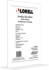 Lorell LLR49207 8.50 x 11 in. T-Base Standing Sign Holders - Clear - Pack of 2
