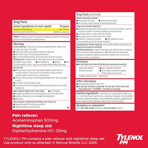 Tylenol MAP / Blue / Sleep Aids Acetaminophen