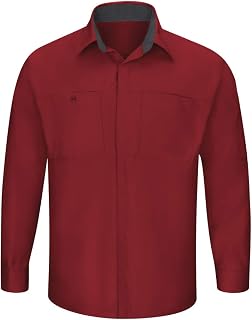 Red Kap Men's Long Sleeve Performance Plus Shop Shirt with Oilblok Technology