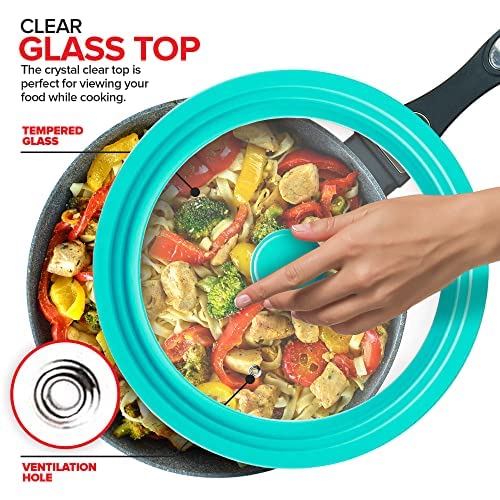 Modern Innovations Turquoise / 7 to 12-Inch / Modern, Sleek, Transparent Lids