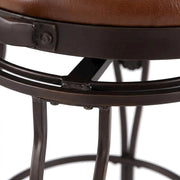 Copper Stamped Back Bar Stool with Arms by Furnifact – Steel,Particle Board, Brown