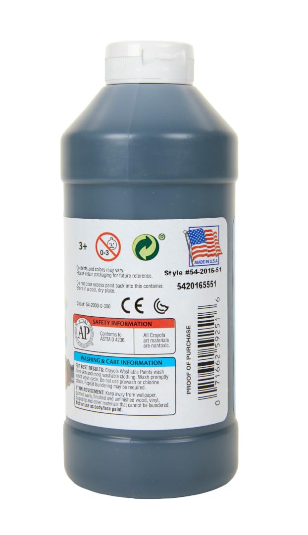 Crayola Black / 1 / 15.99 Fl Oz (Pack of 1) Tempera & Poster Paint