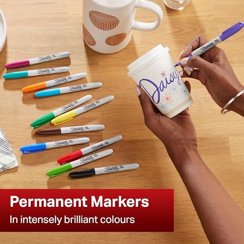Sharpie Assorted Neon Colours / 1 Count (Pack of 4) / Without Bundle Permanent Markers