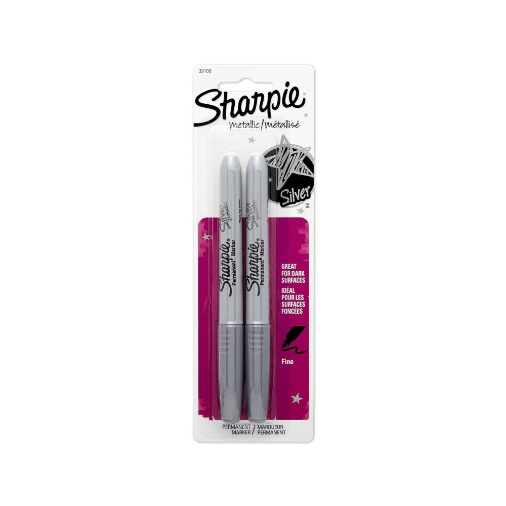 Sharpie 9 Count (Pack of 2) / Permanent,Fine / Silver Permanent Markers
