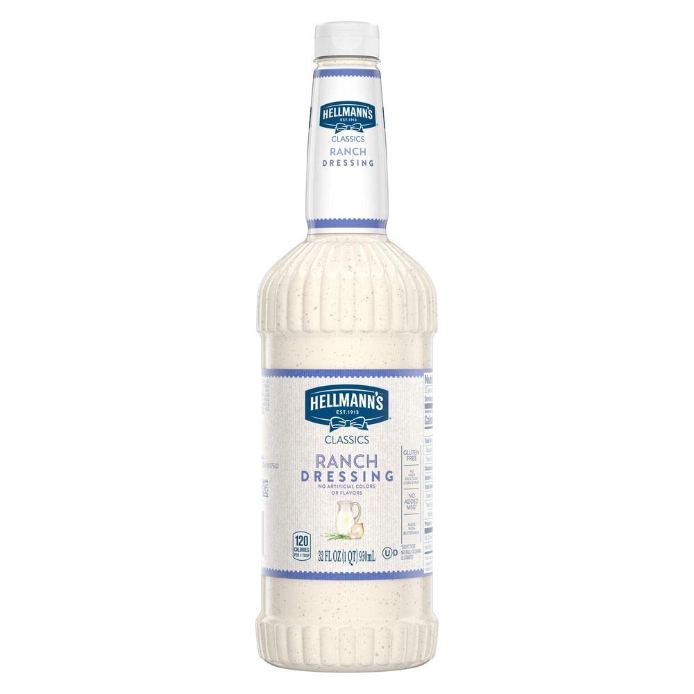 Classics Ranch Salad Dressing Bottles by HELLMANN'S – 32 Fl Oz (Pack of 6), Pack of 6