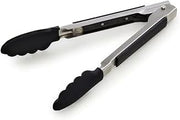 KitchenAid Silicone Tipped Side Locking Tongs, Black, 9 Inch