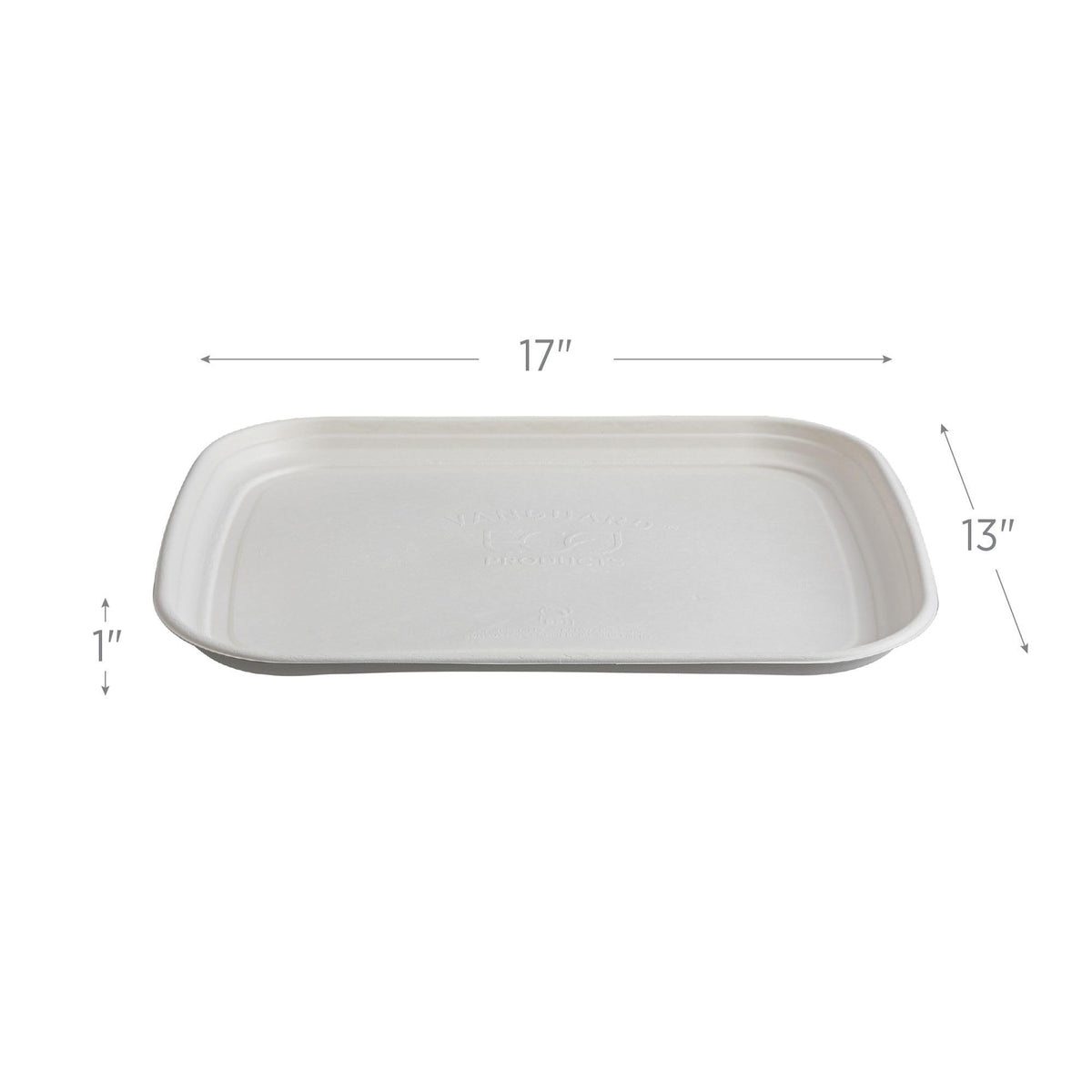 Eco-Products Compostable 13x17in Serving Tray by ECO PRODUCTS – 13"x17", Bamboo, White, Pack of 100, Model EP-SCTR1317NFA