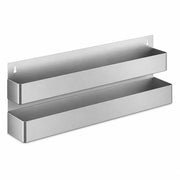 Glownary Double Tier Speed Rail – 36 Inch Stainless Steel Bar Bottle Holder, 18-20 Bottle Capacity, Wall Mount, Silver
