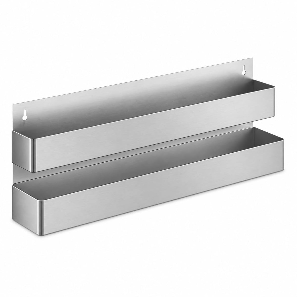 Glownary Double Tier Speed Rail – 36 Inch Stainless Steel Bar Bottle Holder, 18-20 Bottle Capacity, Wall Mount, Silver