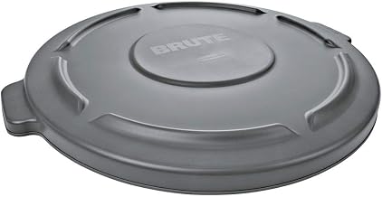Flat Trash Can Lid for 44 Gallon Rubbermaid Brute, Gray