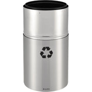 Indoor Round Recycling Can with Open Top by Global Industrial – 35.0 gallons, Aluminum, Silver, Model 240718R