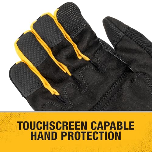 DEWALT Large (Pack of 2) / צהוב / שחור / Mid-Grade Thermal Lined Cold Weather Glove Safety Work Gloves