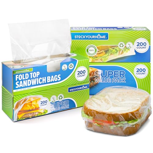 Stock Your Home 800 / One Size / Clear Food Storage Bags