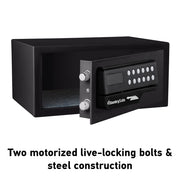 Black Steel Safe with Card Swipe Reader and Digital Keypad Lock by SentrySafe – 0.4 Cubic Feet, 0.41 cubic_feet, Alloy Steel, Black, Model H060ES