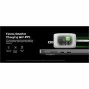 100W GaN 3-Port USB Wall Charger - 1xUSB-A by Belkin – 1.7" x 1.7", White, Model WCH016dqWH