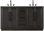 Elegant Kitchen and Bath 60" Double Bathroom Vanity in Chocolate Oak