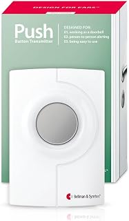Bellman & Symfon Push Button Transmitter – Doorbell & Wearable Call Button for Hearing Loss | Triggers Reliable Wireless Notifications for Caregiver Assistance, Doorbells and Home Alerts with One Simple Button Press.